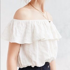 Urban Outfitters Ruffle Off the Shoulder Crop Top